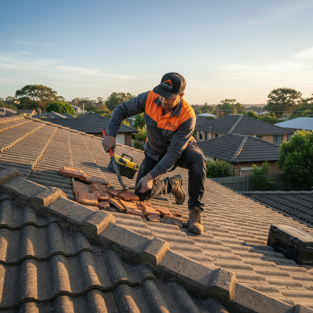 roof repair job in randwick, broken roof tiles